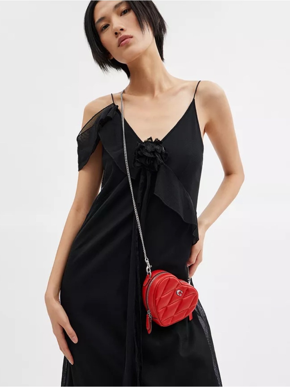 Coach Quilted Heart Mini Bag in Red